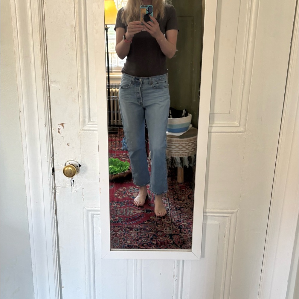 Levi's Light Blue Cropped Straight Jeans